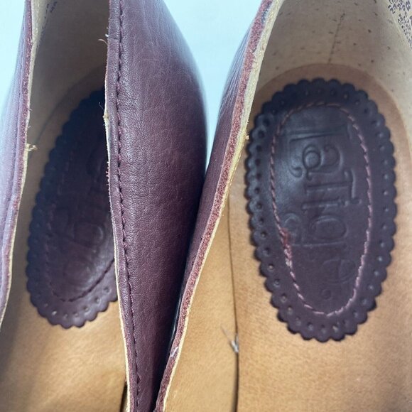 Latigo Size 8 M Kala Maroon Leather Classic Pump Chunky Heel Anthropologie - Picture 9 of 12
